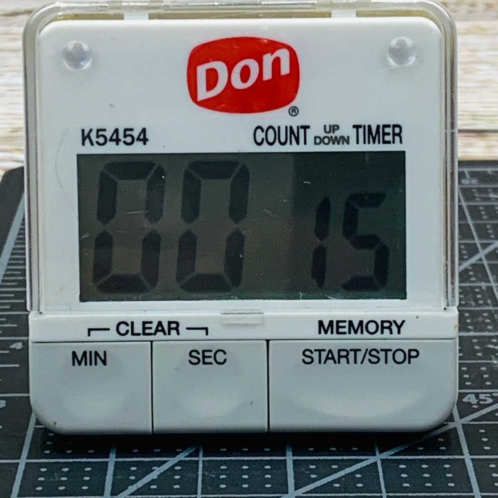 Edward Don Digital Kitchen Timer Count Up‎ Down Magnetic Clip Stand K5454 White